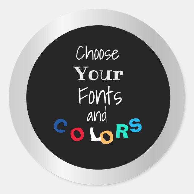 Rond Concevez votre sticker BusinessText coloré (Devant)