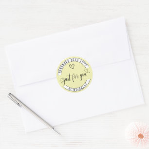 Rond Conçu À La Main Avec Amour Jaune Élégant Sticker S