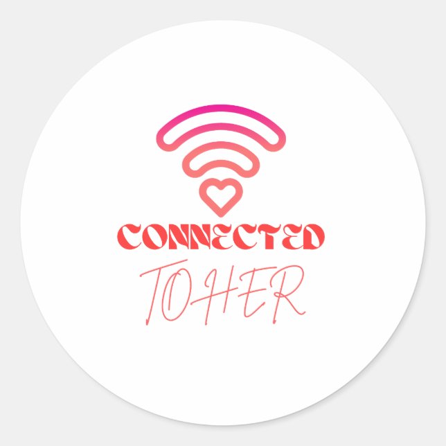 Rond Connectée à son Sticker Ronde WiFi Heart Design (Devant)