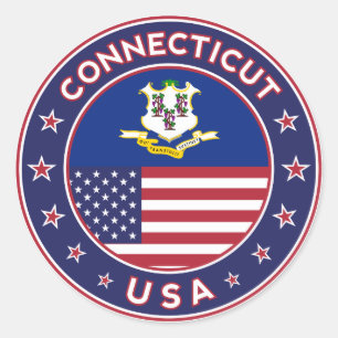 Rond Connecticut, USA States, Connecticut sticker