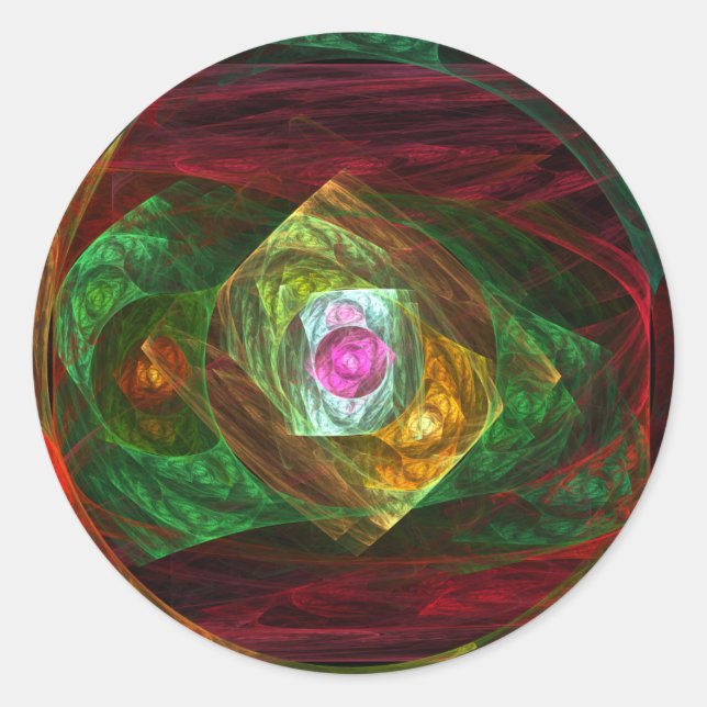 Rond Connections dynamiques Sticker Arrondi Art Abstrai (Devant)