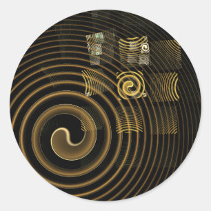 Rond Connexion intime Sticker Abstrait Art Round