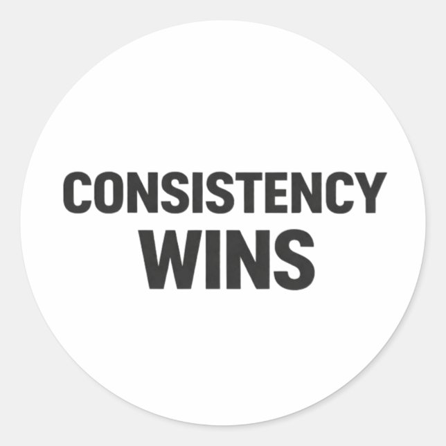 Rond Consistency Wins – Minimal Motivation Sticker (Devant)