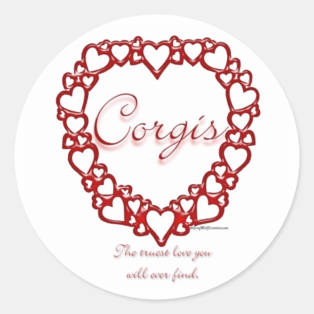 Rond Corgi True Love - Sticker (Devant)
