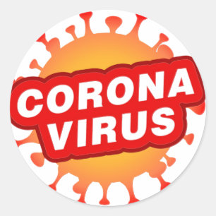 Rond CoronaVirus Sticker Covid19 Corona Virus Texte
