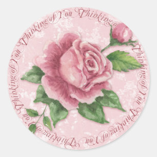 Rond Cottage Rose Pensée de vous Sticker - SRF