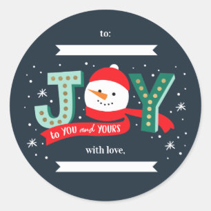 Rond COULEUR MODIFICATIVE Snowman Sticker cadeau de vac