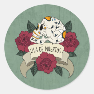 Rond Crâne floral Dia de los Muertos   Sticker