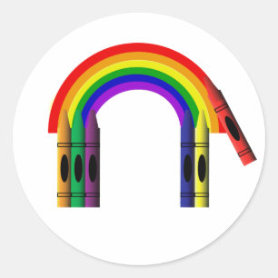 Rond Crayon Color a Rainbow Sticker