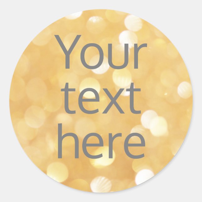 Rond créez votre propre sticker texte image paillettes  (Devant)