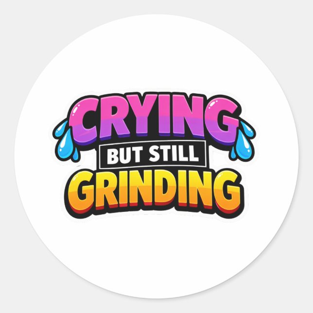 Rond Crying But Still Grinding Sticker (Devant)