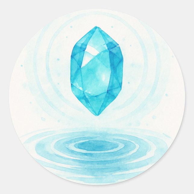 Rond Crystal and Water Sticker – Peaceful Energy Aesthe (Devant)