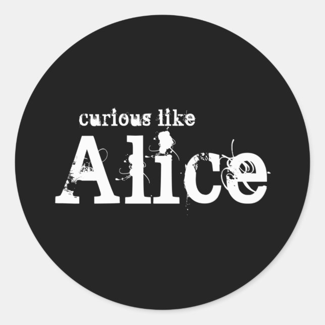 Rond Curieux Comme Alice Black Sticker (Devant)