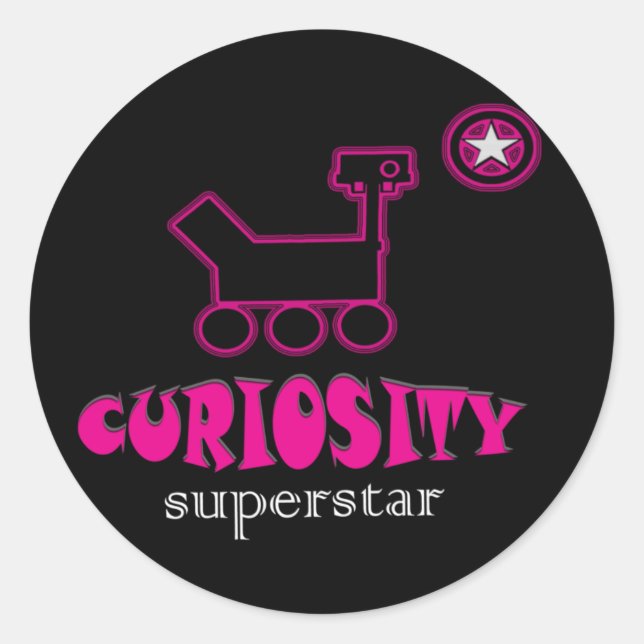 Rond Curiosity Sticker Super Star Rose (Devant)