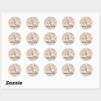 Rond Custom "Baked with Love" Pink nature Cake Sticker 