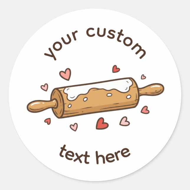 Rond Custom Bakery Label Sticker | Rolling Pin Bake (Devant)