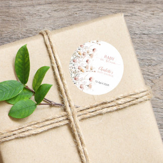 Rond custom wildflower floral sticker label template