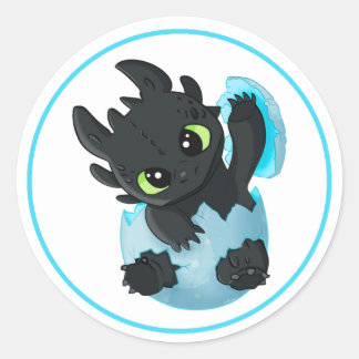 Rond Cute Baby Dragon Easter Sticker Pack