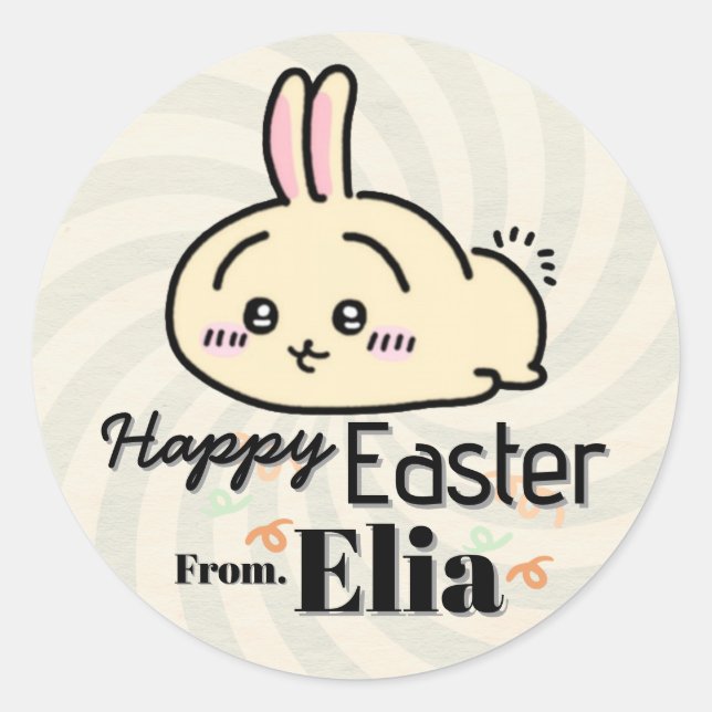 Rond cute bunny easter Sticker (Devant)