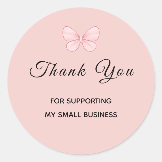 Rond Cute Butterfly Small Business Thank You Sticker (Devant)