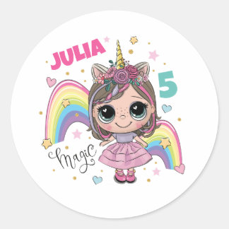 Rond Cute Doll Girl Sticker