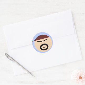 Rond Cute Grumpy Man Circle Sticker