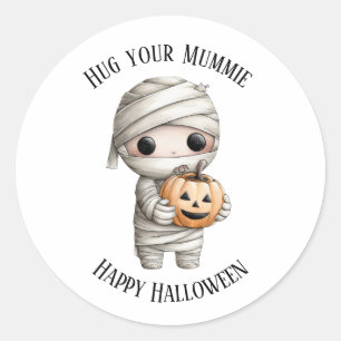 Rond Cute Hug Your Mummie Halloween Round Sticker