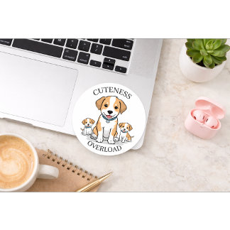 Rond Cute Puppy Family Sticker