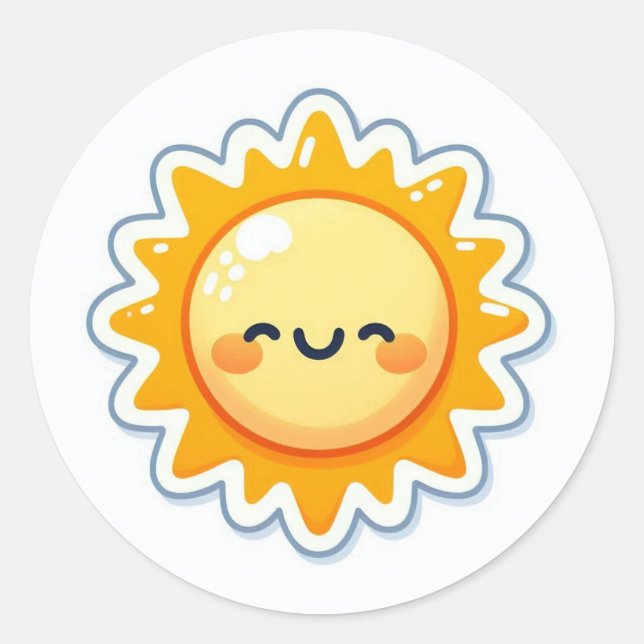 Rond cute sun sticker (Devant)