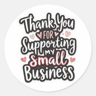 Rond Cute thank you sticker perfect for small business 