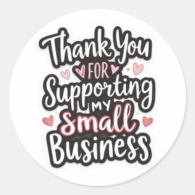 Rond Cute thank you sticker perfect for small business  (Devant)