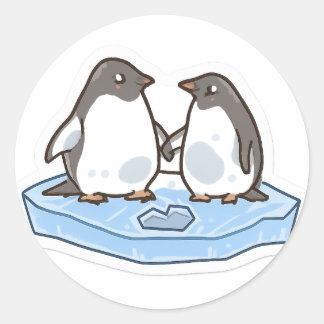 Rond Cute Valentine’s Penguin Sticker 