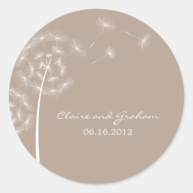 Rond Dandelion Souhaitez Favoriser Sticker ou Enveloppe (Devant)