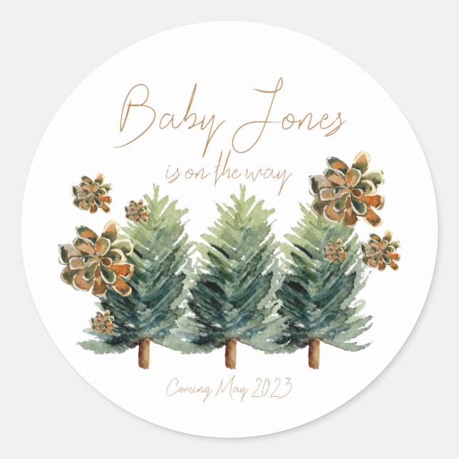 Rond Dans La Forêt | Sticker Baby shower multi-utilisat (Devant)