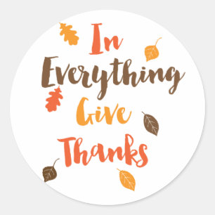 Rond Dans Tout Donner Merci Feuilles Automne Sticker