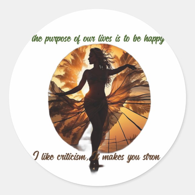 Rond Danse à travers la vie : Happy Vibes Sticker (Devant)