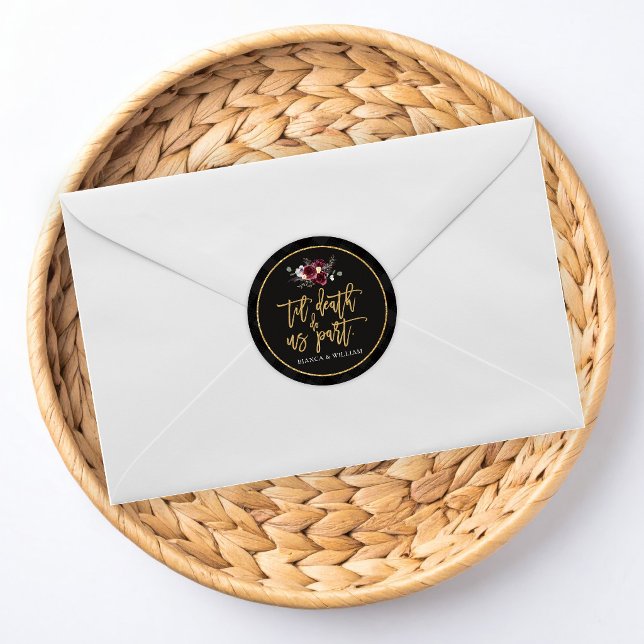 Rond Dark Romance Gothic Wedding Sticker (Créateur téléchargé)