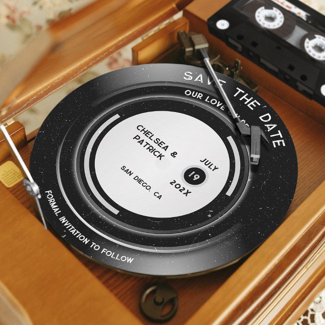 Rond de Faire-Part de Mariage Disque de Vinyle Vin (Créateur téléchargé)