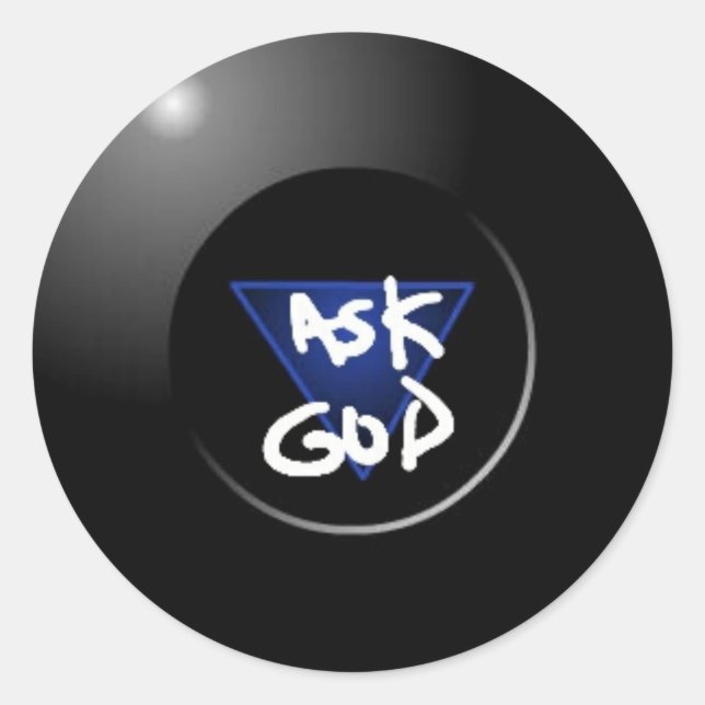 Rond Demandez à God Magic 8Ball sticker (Devant)