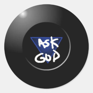 Rond Demandez à God Magic 8Ball sticker