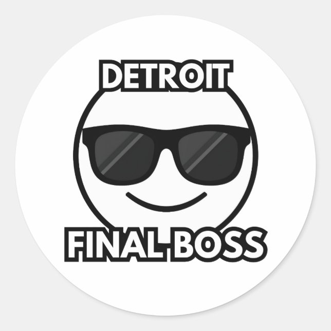 Rond Detroit Final Boss Cool Emoji Sticker (Devant)