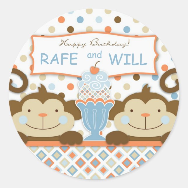 Rond Deux fois le Sticker Fun BOYS (Devant)