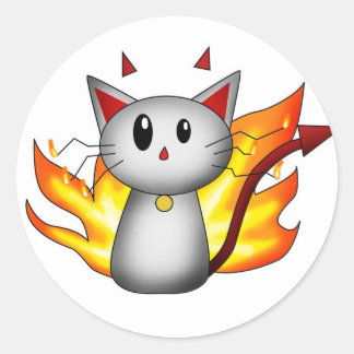 Rond Devil Kitty - Sticker