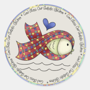 Rond Dieu bénisse nos enfants autistes Sticker