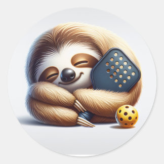 Rond Dink Then Nap – Cozy Sloth Pickleball Sticker
