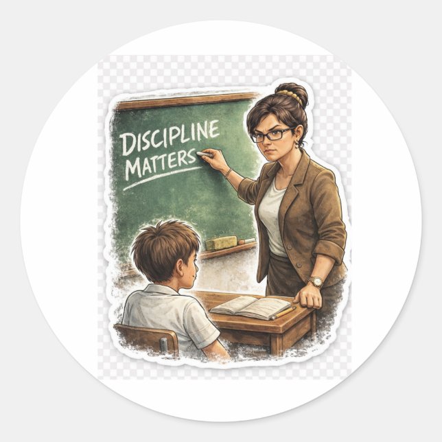 Rond Discipline Matters Teacher Sticker (Devant)