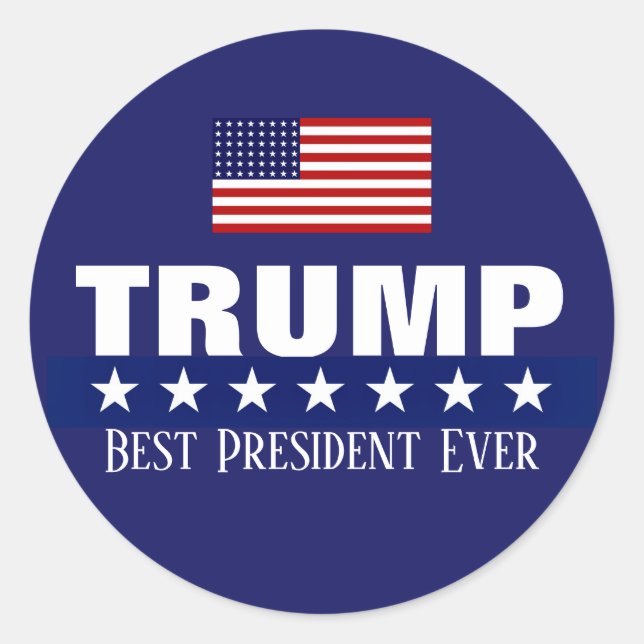 ROND DONALD TRUMP MEILLEUR PRÉSIDENT JAMAIS STICKER (Devant)