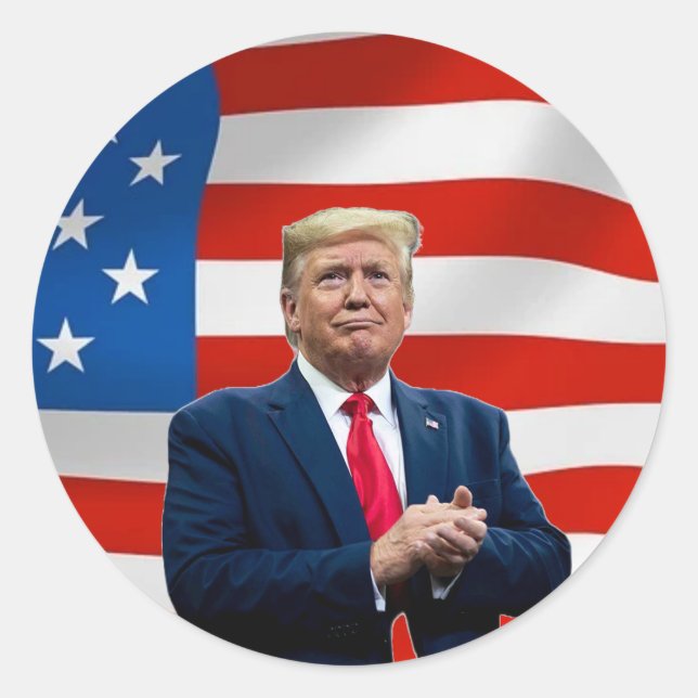 Rond Donald Trump Sticker Election 2024 MAGA Drapeau (Devant)