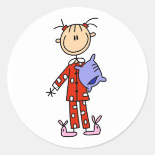 Rond Dors Au-Dessus De La Fille Dans Son Sticker De Pyj