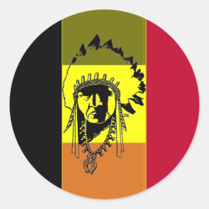 Rond Drapeau De Belgique Sticker Indien Stripé